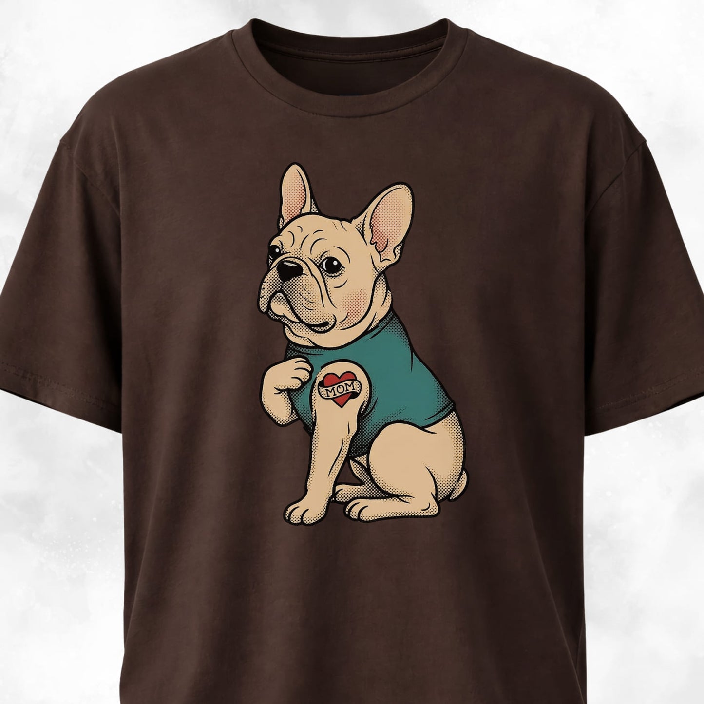 I Love Mom Tattoo Frenchie T-Shirt