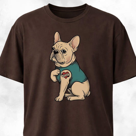 I Love Mom Tattoo Frenchie T-Shirt