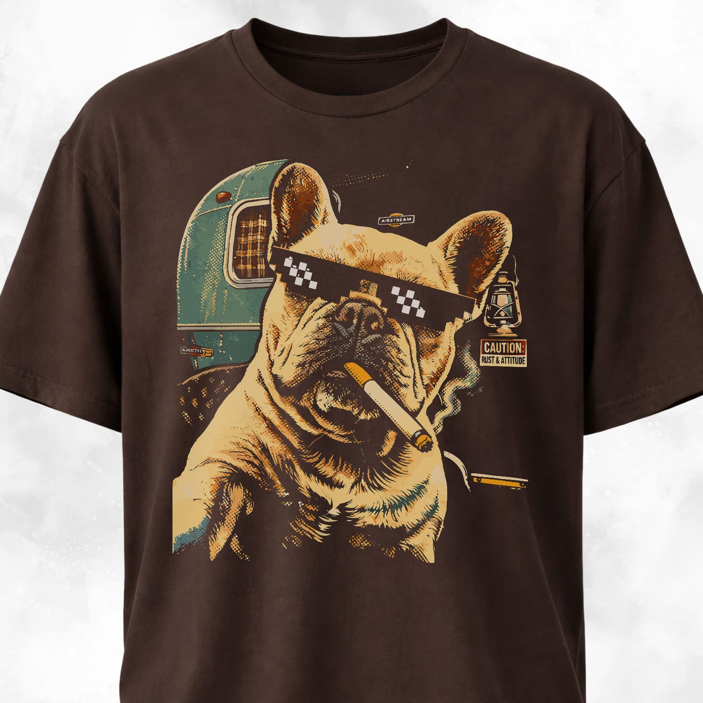 French Bulldog Vintage Selfie Revisited T-Shirt