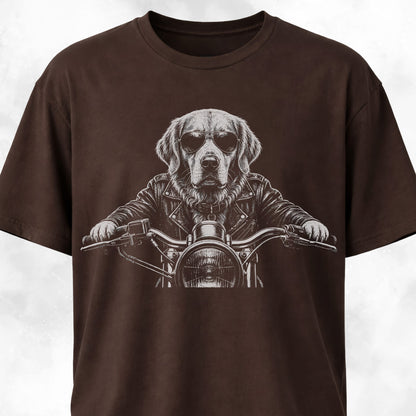 Biker Golden Retriever T-Shirt