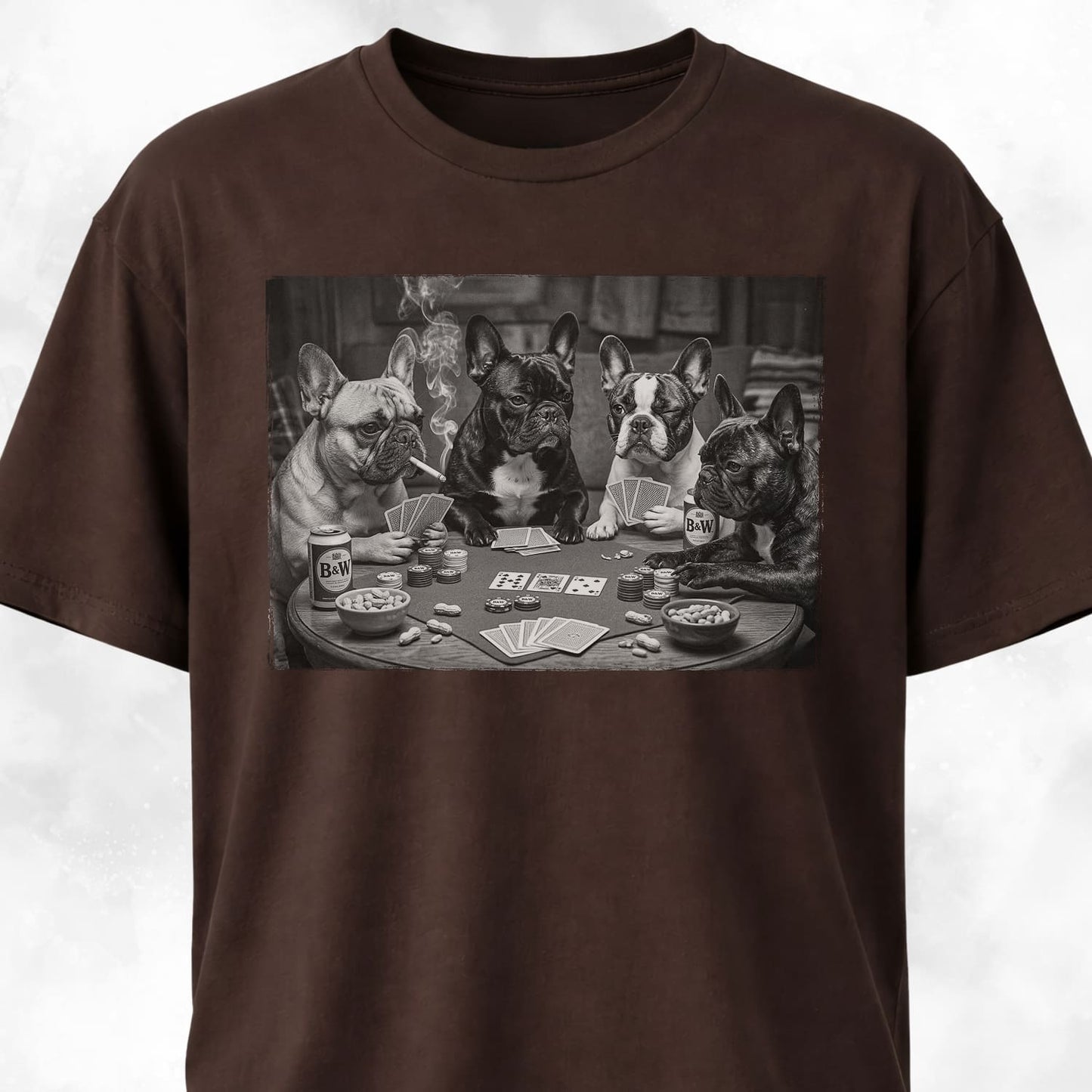 Frenchies Playing Poker T-Shirt