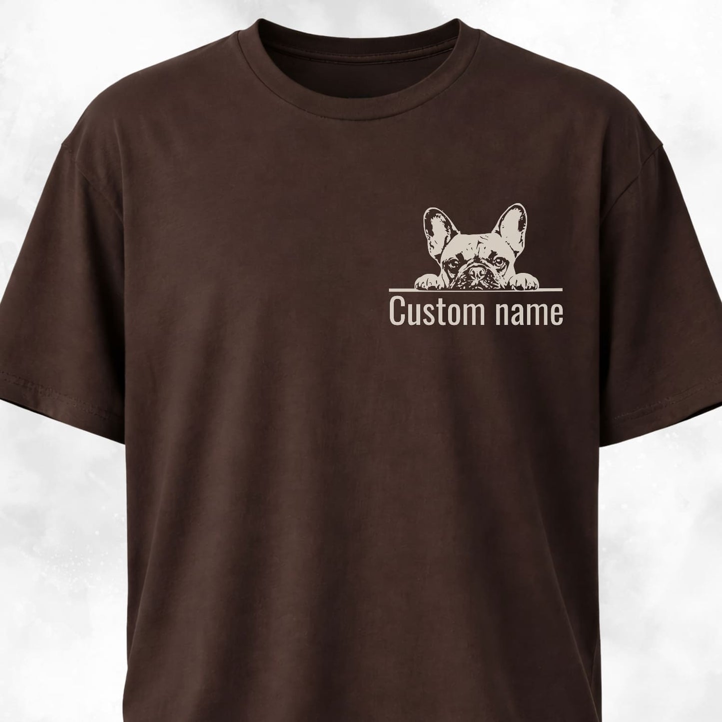 Custom Name French Bulldog Pocket Design T-Shirt