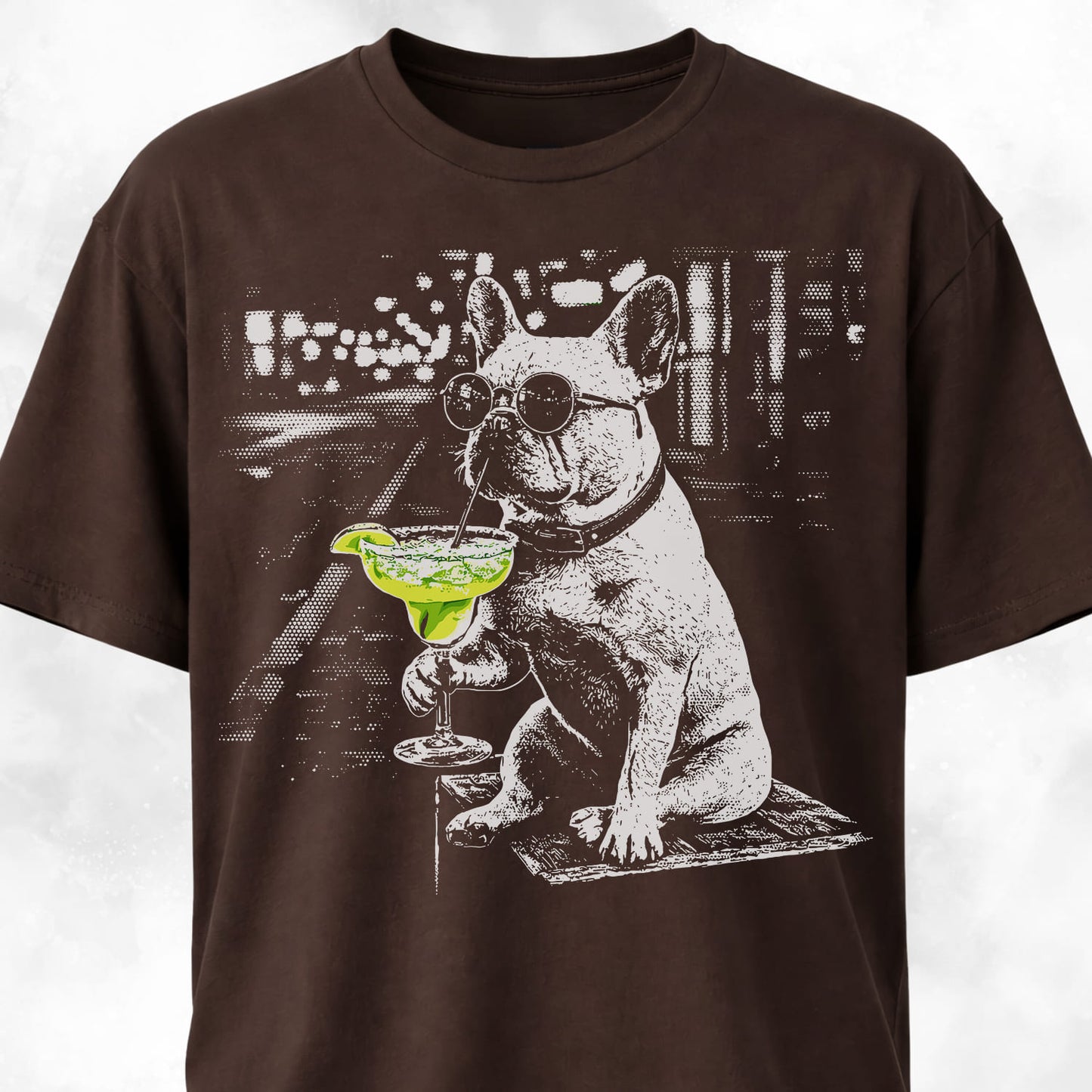 Frenchie Sipping Margarita Revisited T-Shirt