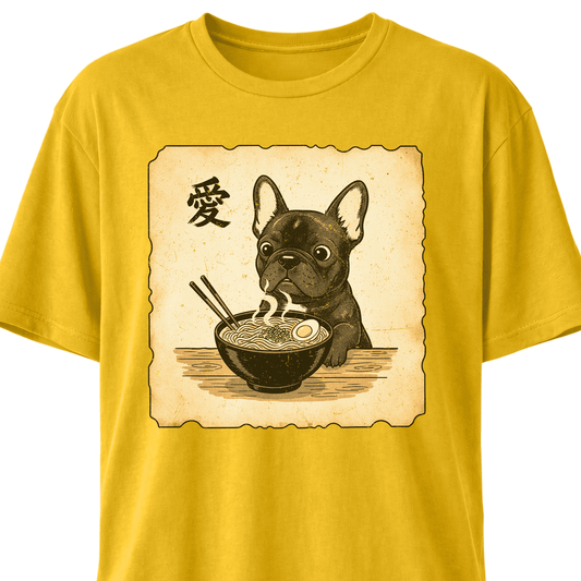 Japanese Style Frenchie Eating Ramen T-Shirt