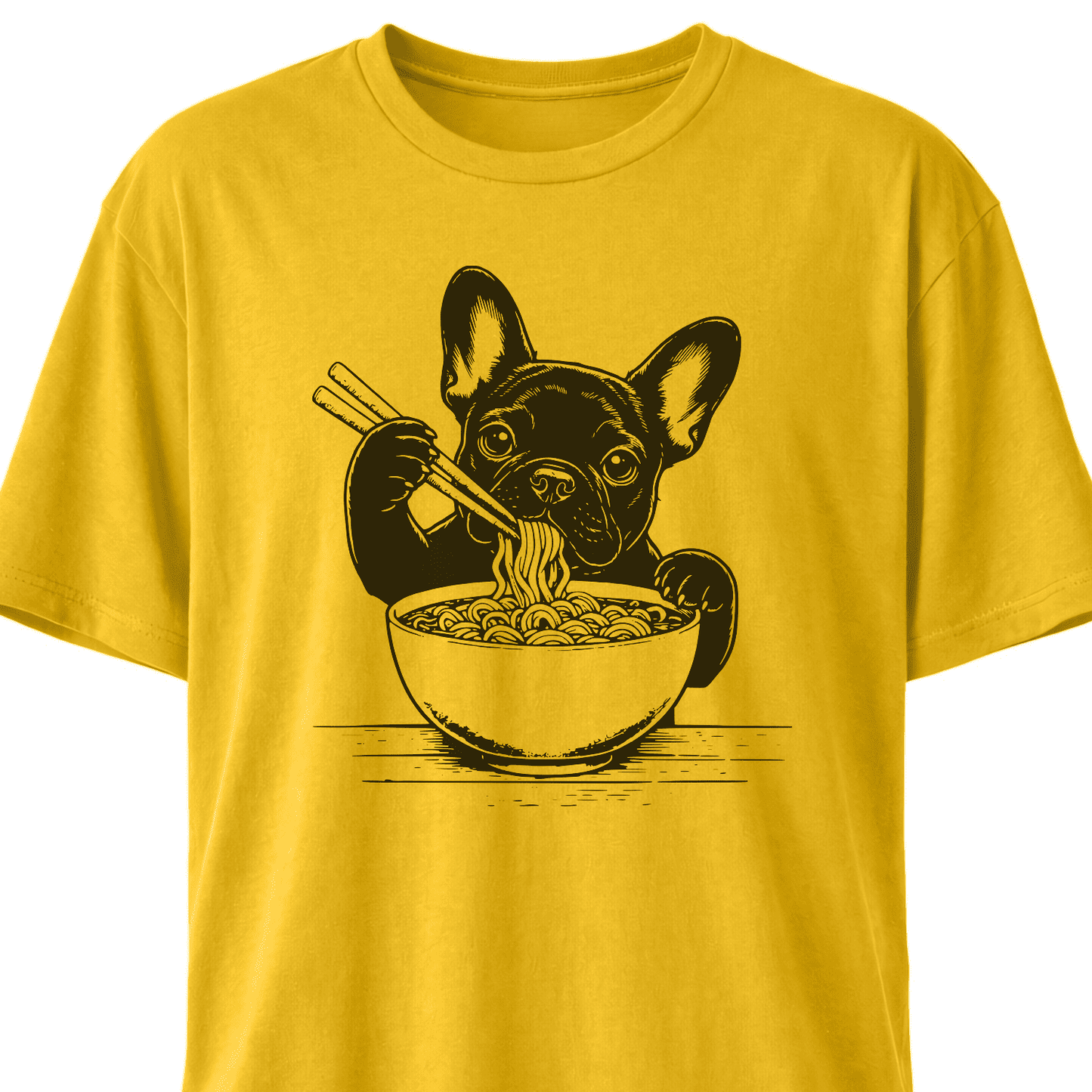 Cute Frenchie Eating Ramen Noodles T-Shirt