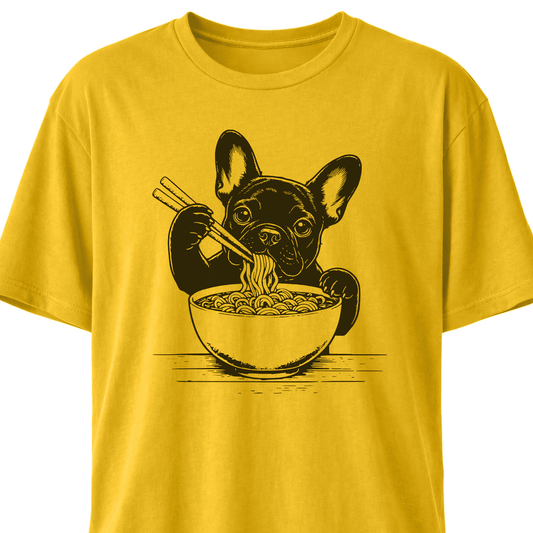 Cute Frenchie Eating Ramen Noodles T-Shirt