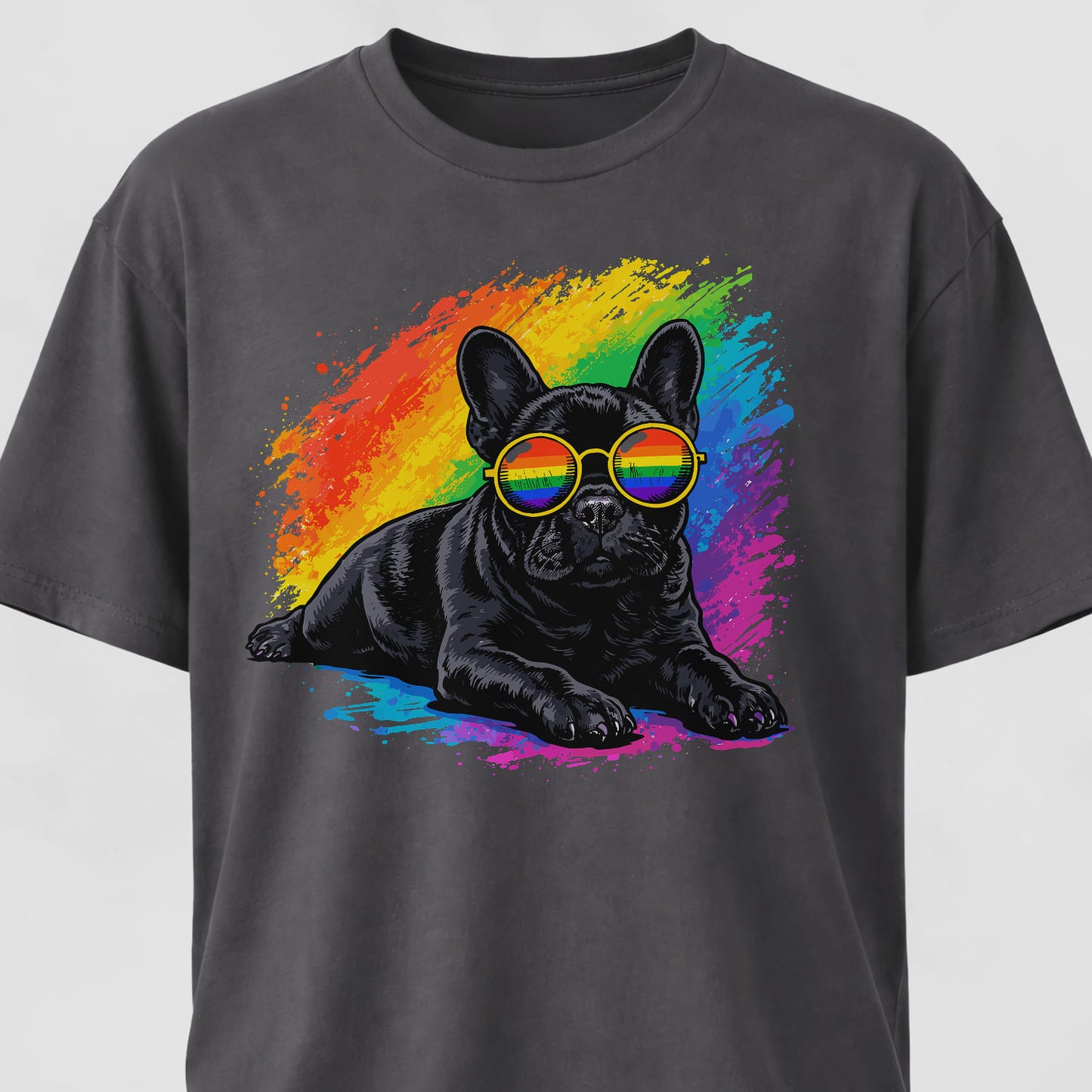 Rainbow Sunglasses French Bulldog T-Shirt