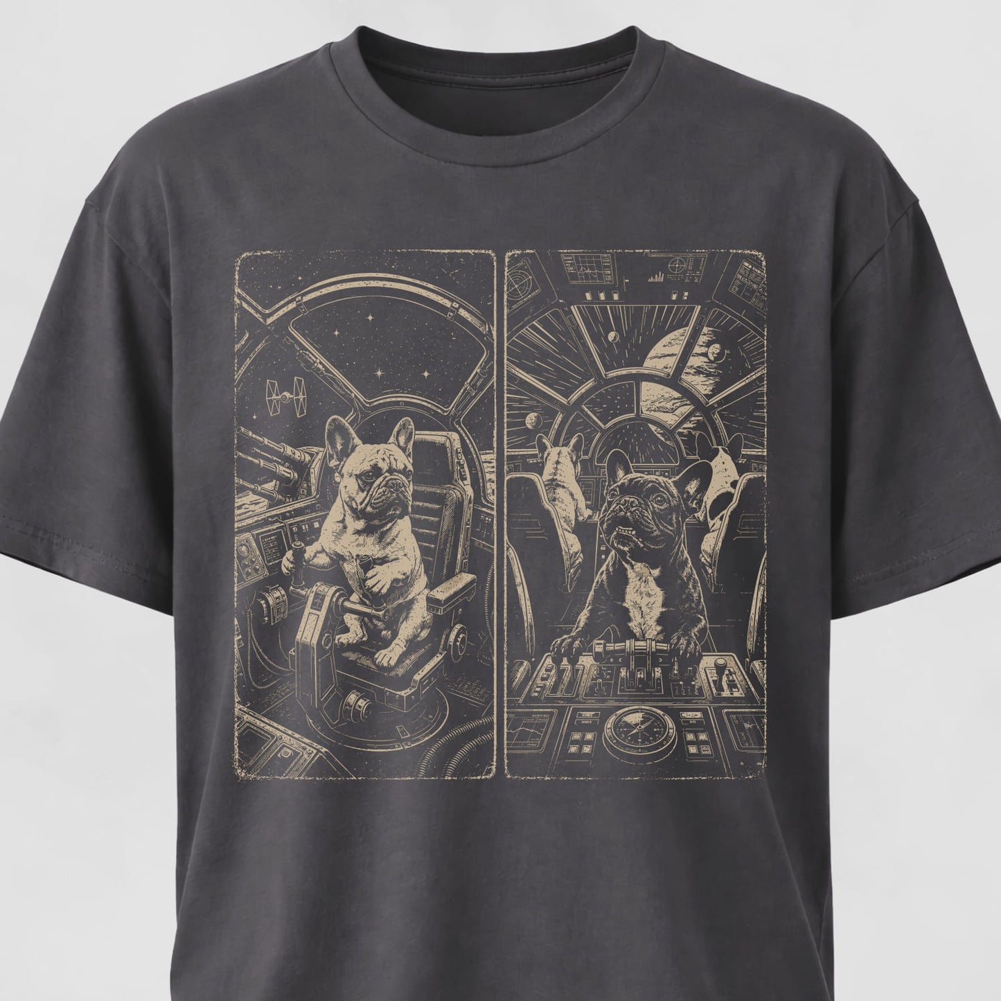 Spaceship Frenchies T-Shirt