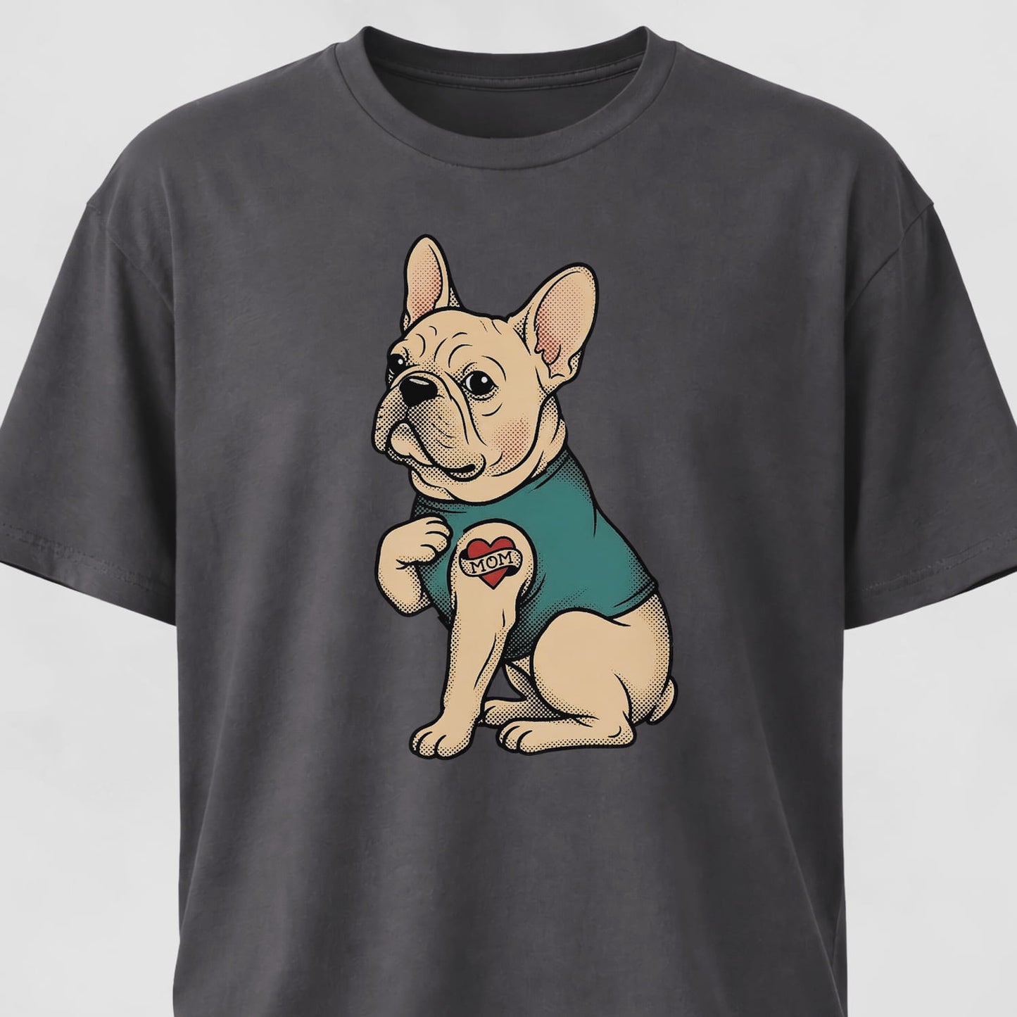 I Love Mom Tattoo Frenchie T-Shirt