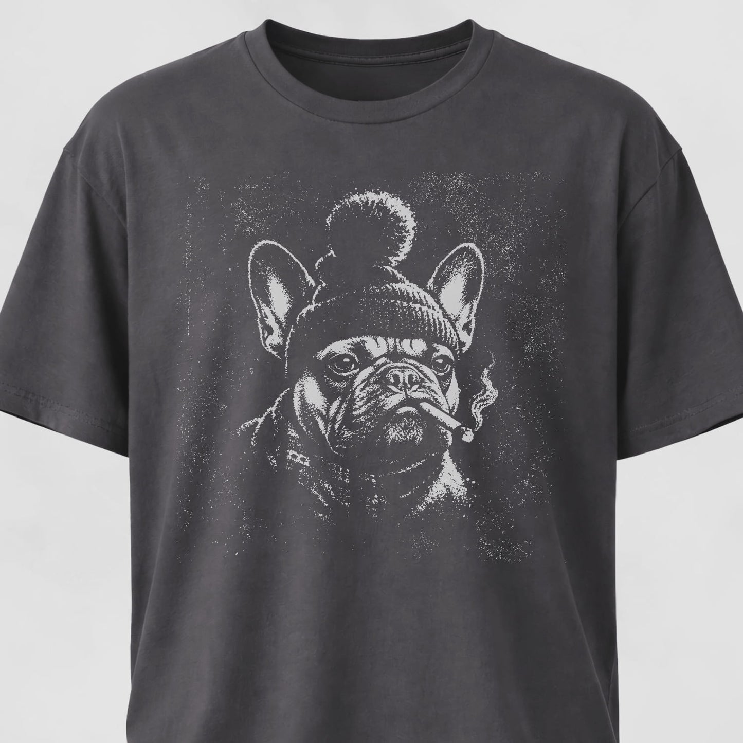 Smoking Frenchie With A Beanie T-Shirt
