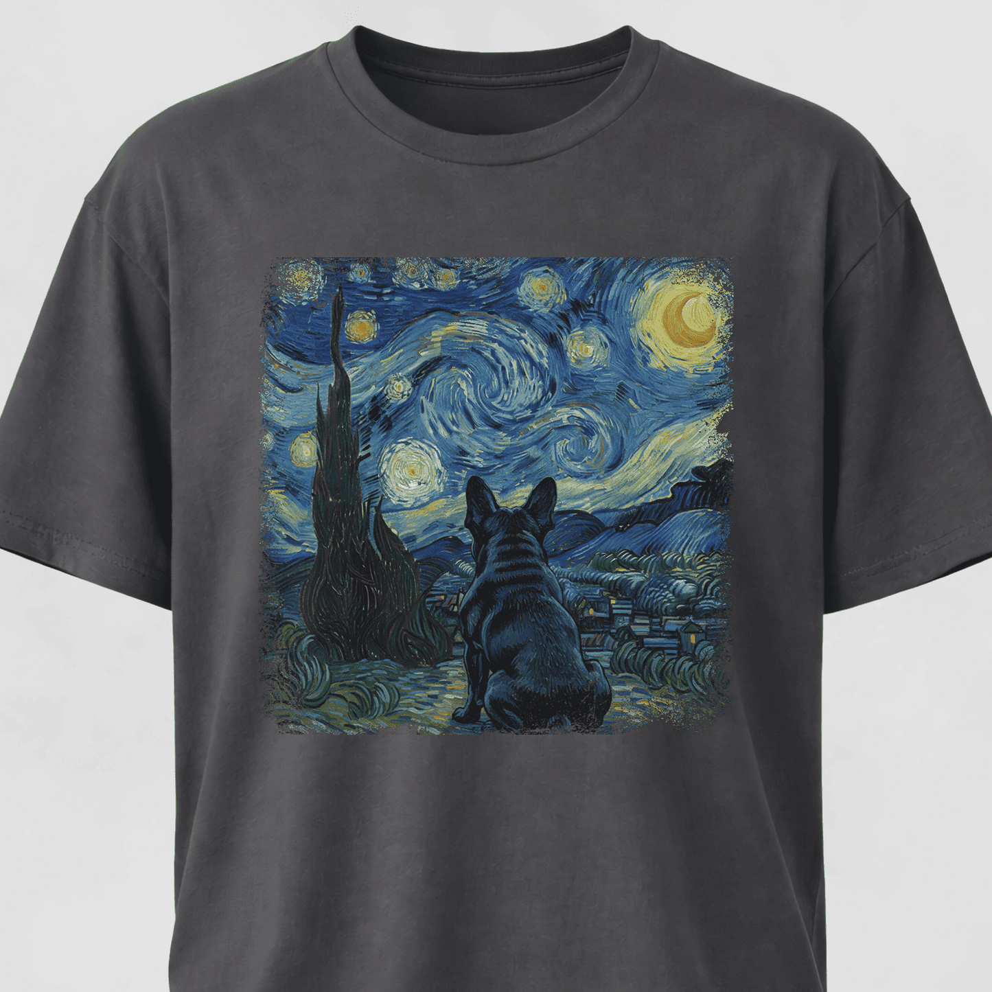 Van Gogh's Starry Night Frenchie Edition T-Shirt
