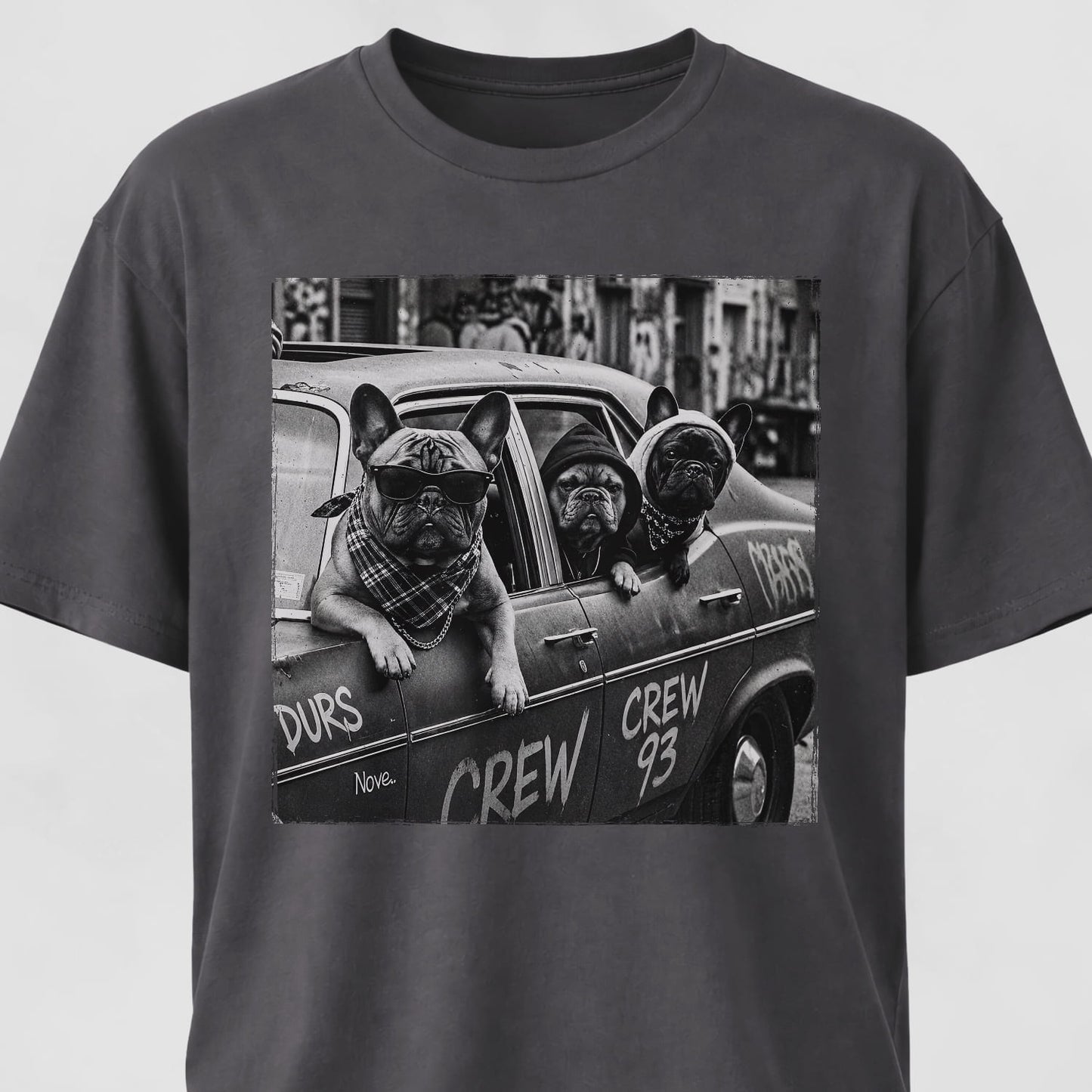 Frenchies Gang In A Car T-Shirt