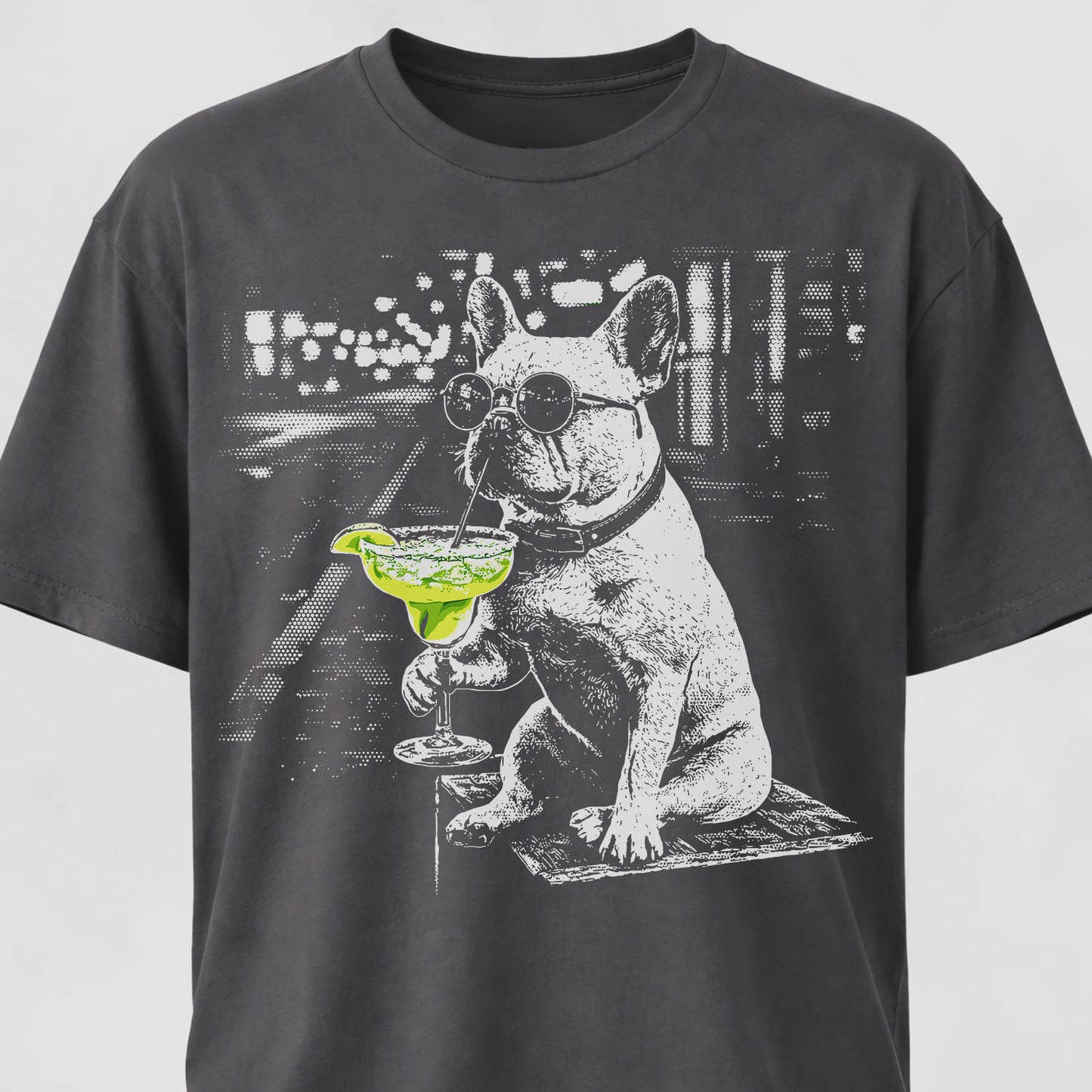 Frenchie Sipping Margarita Revisited T-Shirt
