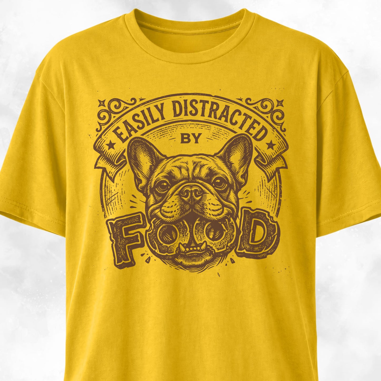 Easily Distracted By Food Frenchie T-Shirt