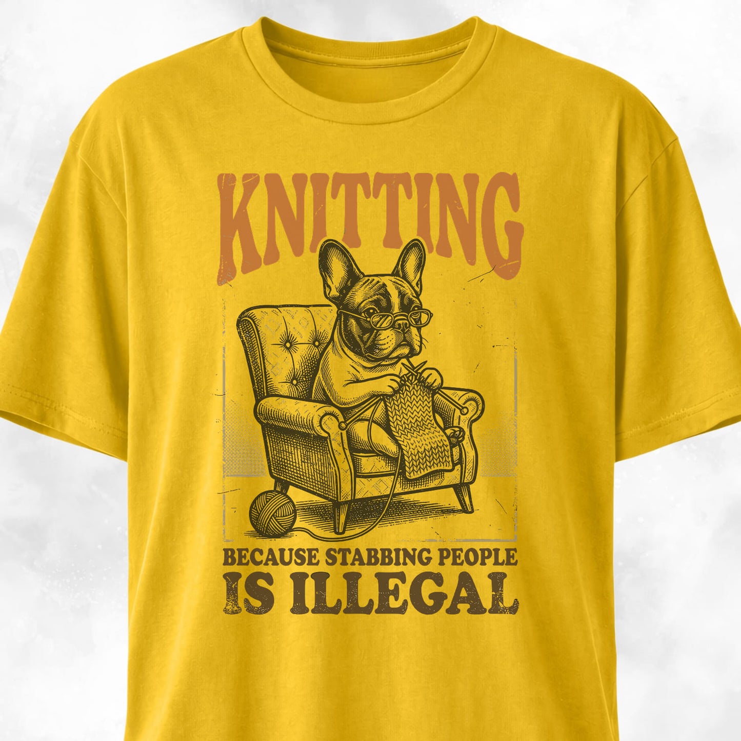 Knitting Frenchie T-Shirt