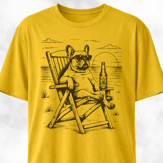 Frenchie Resting At Sunset T-Shirt