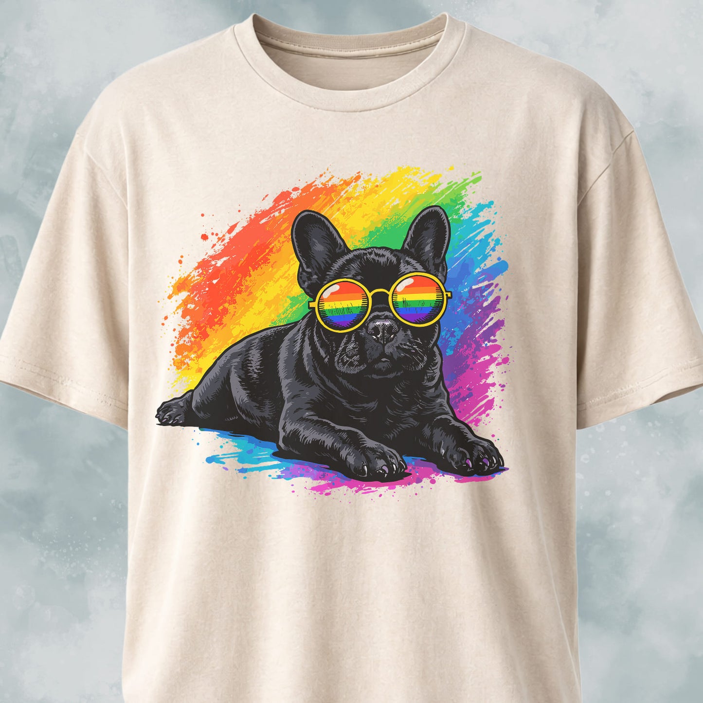 Rainbow Sunglasses French Bulldog T-Shirt