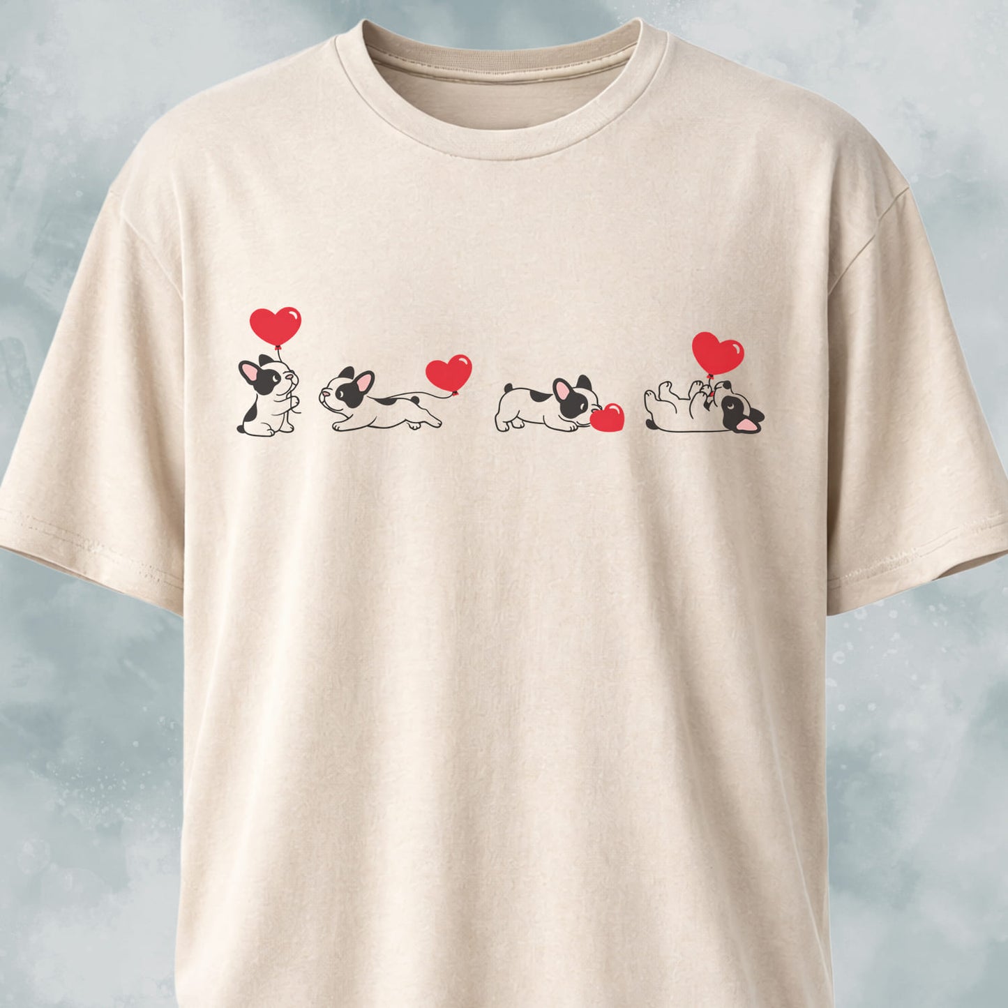 Frenchie Heart Balloon Collage T-Shirt