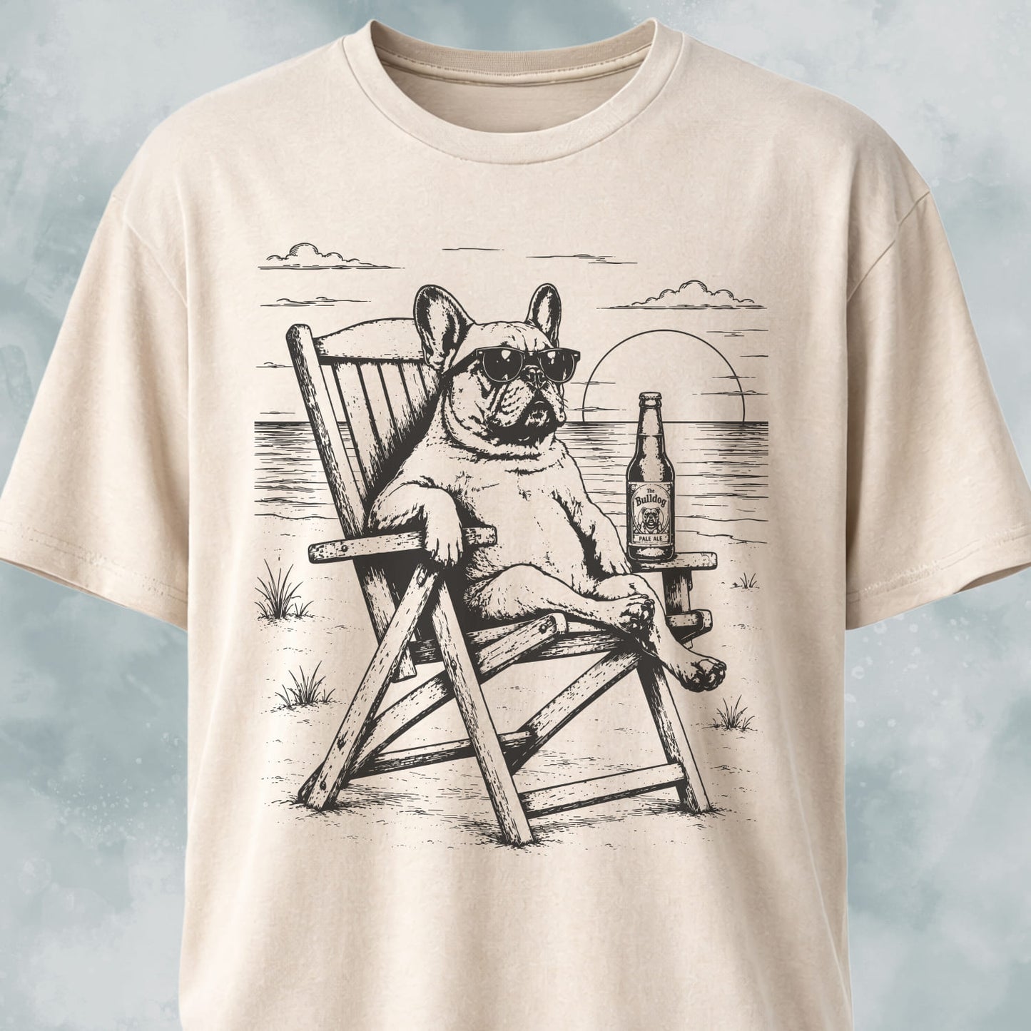 Frenchie Resting At Sunset T-Shirt