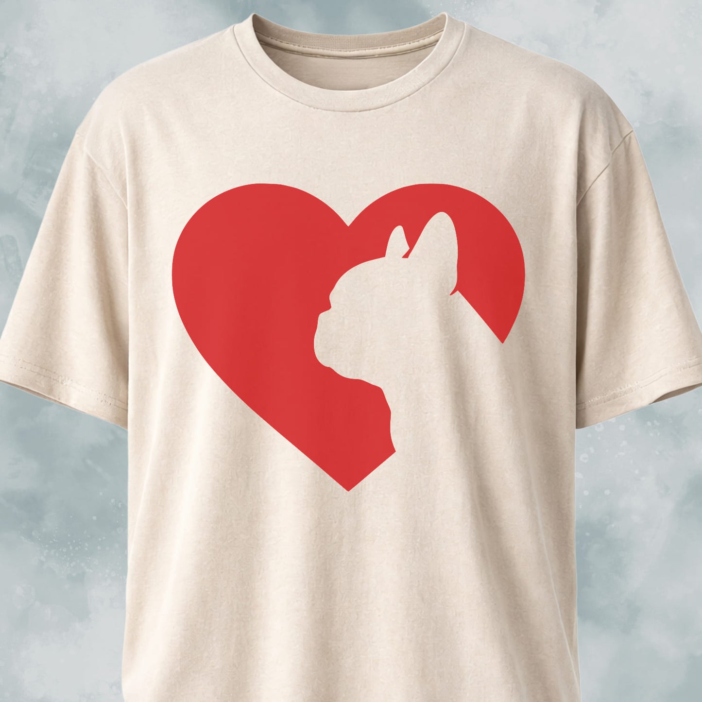 Heart Frenchie Silhouette T-Shirt