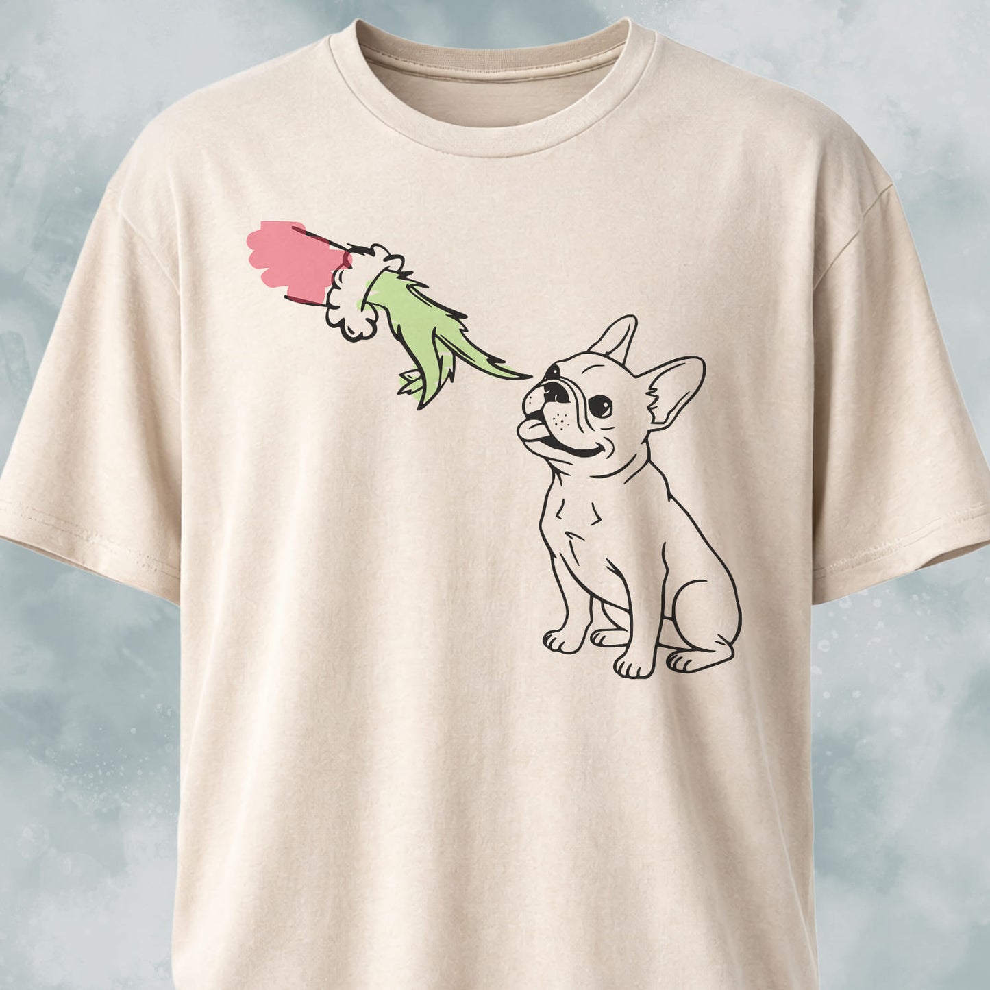 Grinch Booping Frenchie Nose Christmas T-Shirt
