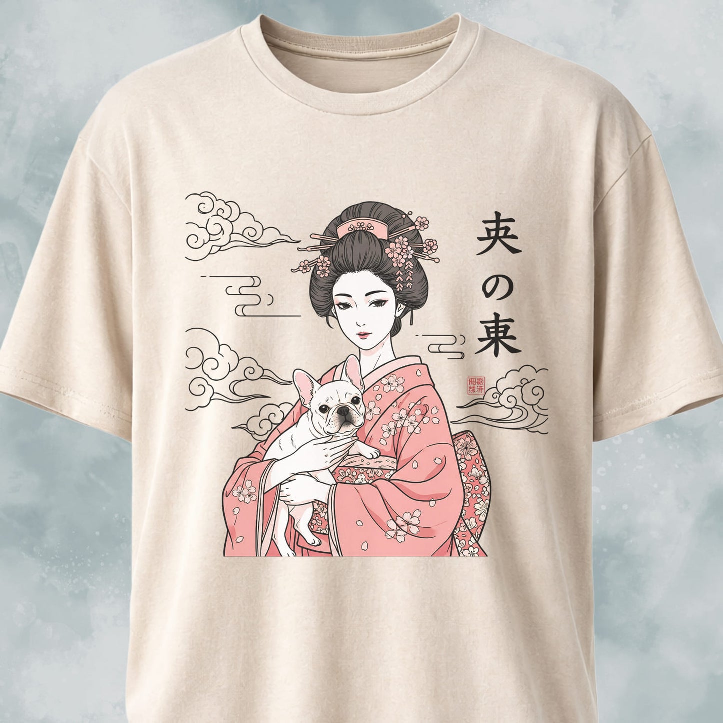 Geisha With A Frenchie T-Shirt