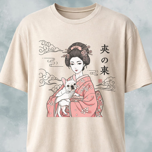 Geisha With A Frenchie T-Shirt