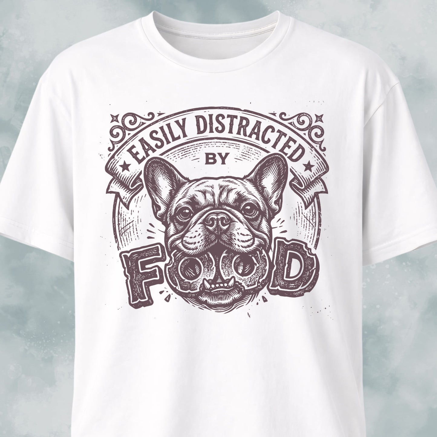 Easily Distracted By Food Frenchie T-Shirt