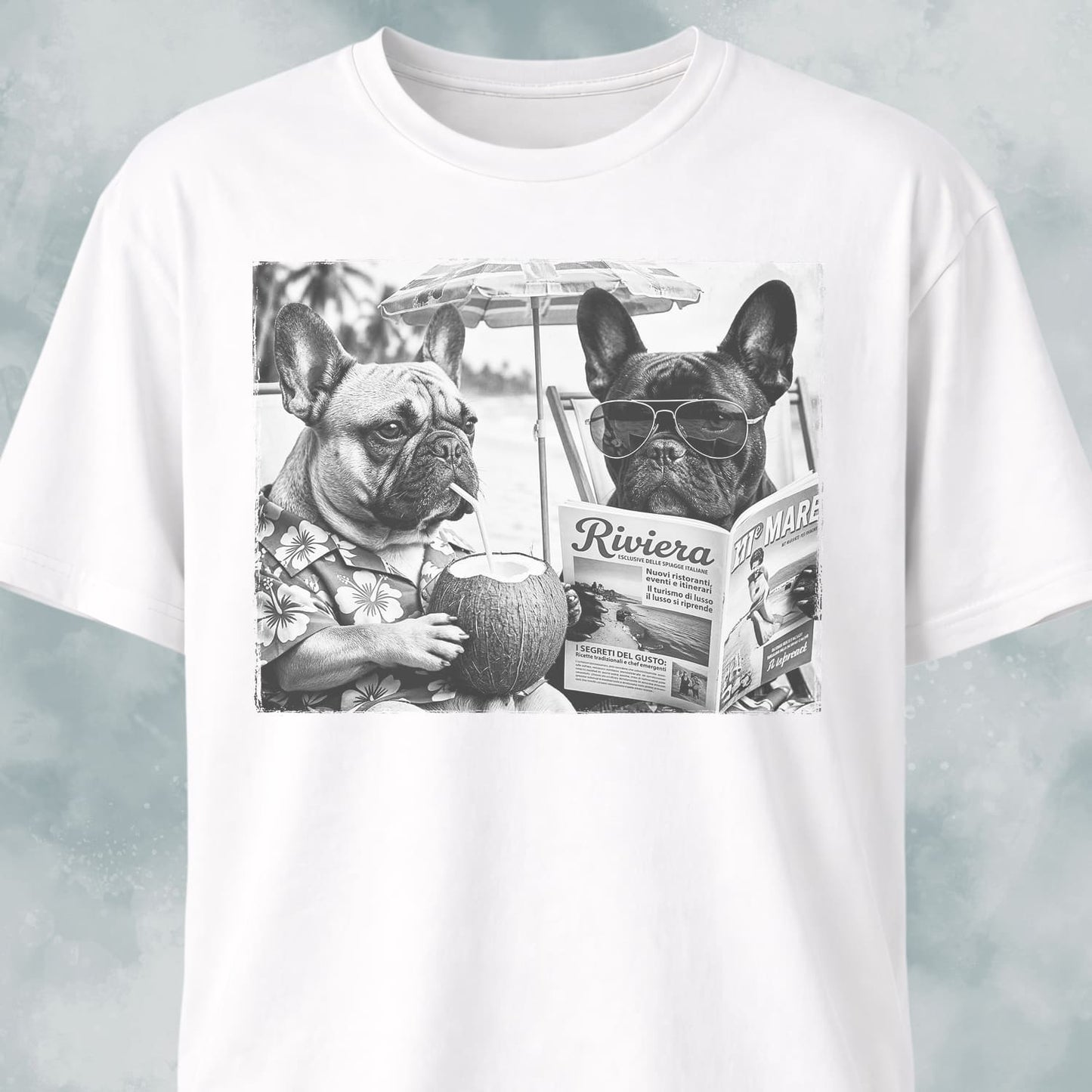 Frenchie Buddies On A Beach T-Shirt