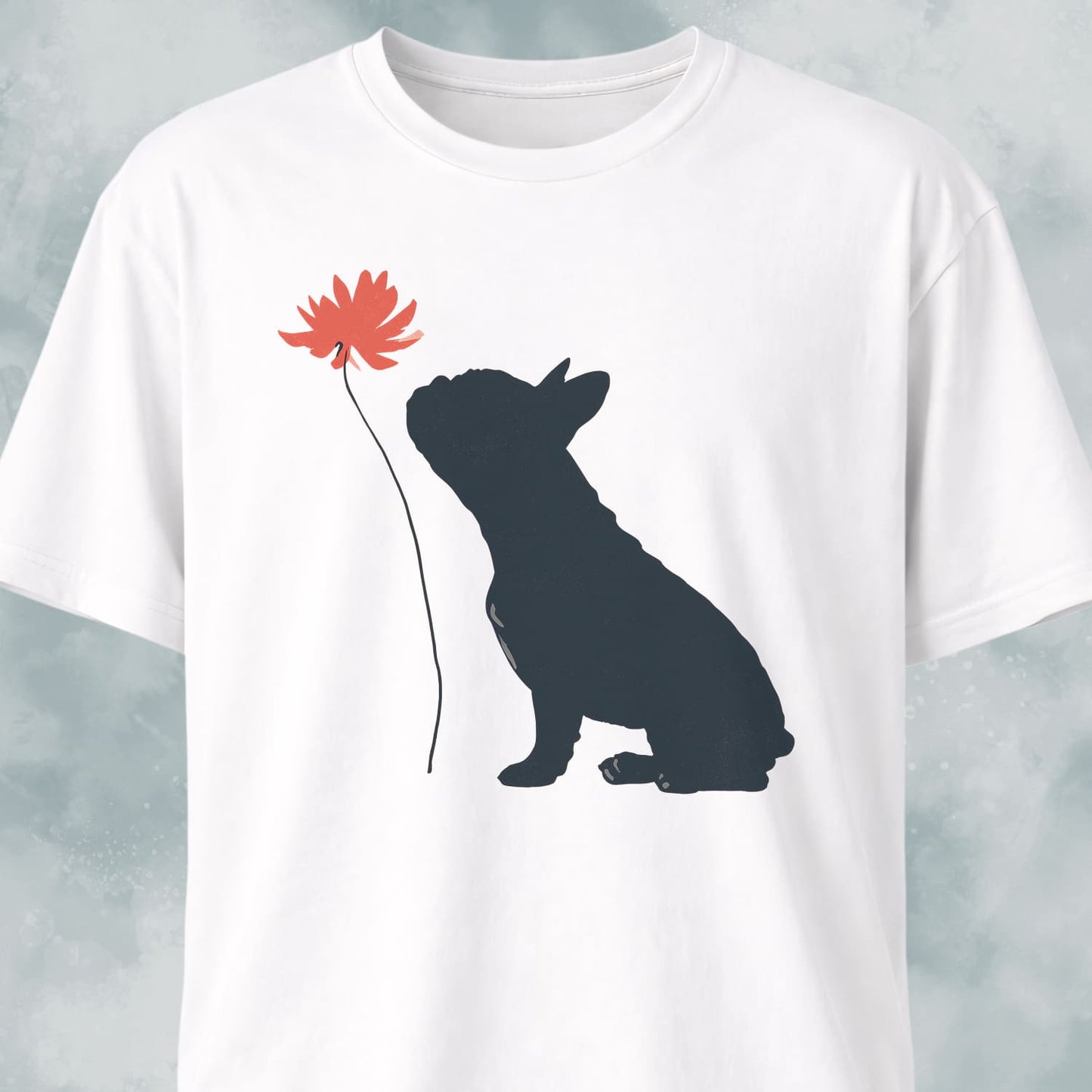 Red Flower French Bulldog T-Shirt