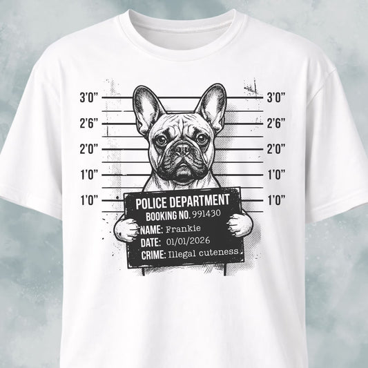 Personalized French Bulldog Mugshot T-Shirt
