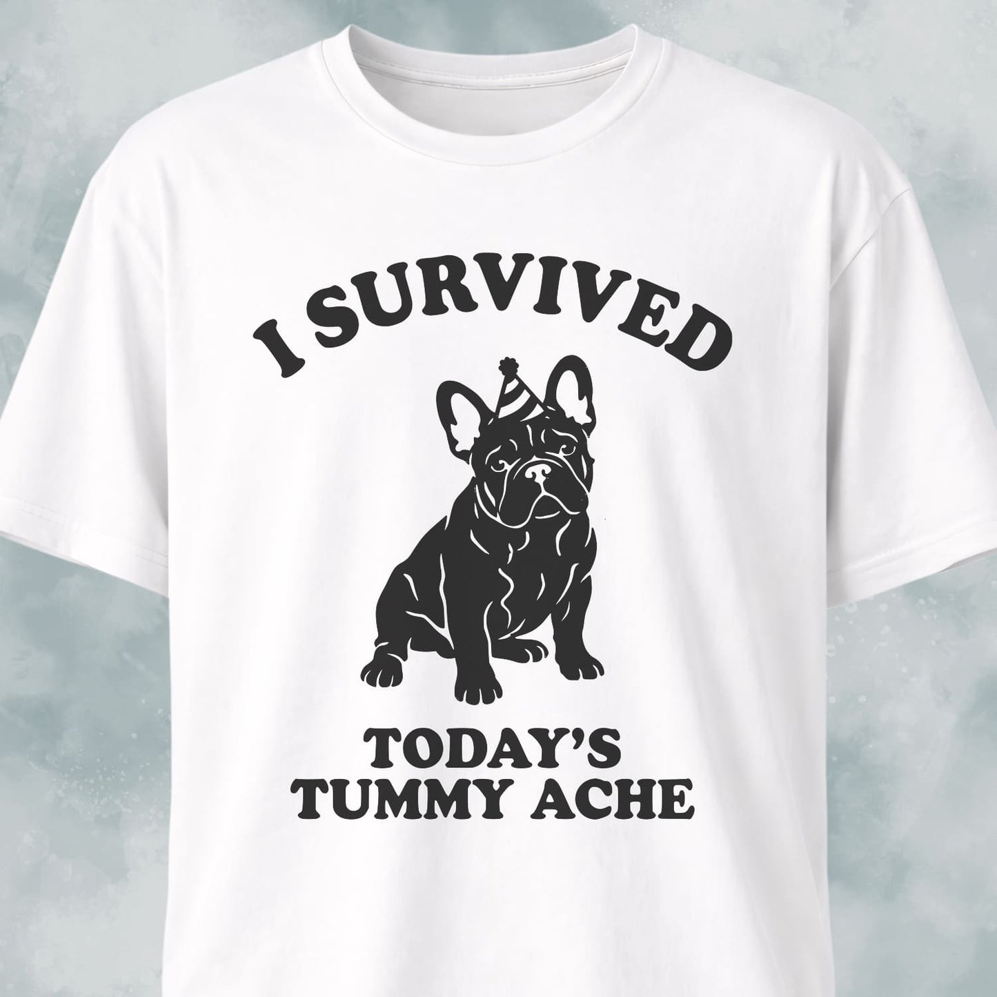 I Survived Today's Tummy Ache Frenchie T-Shirt