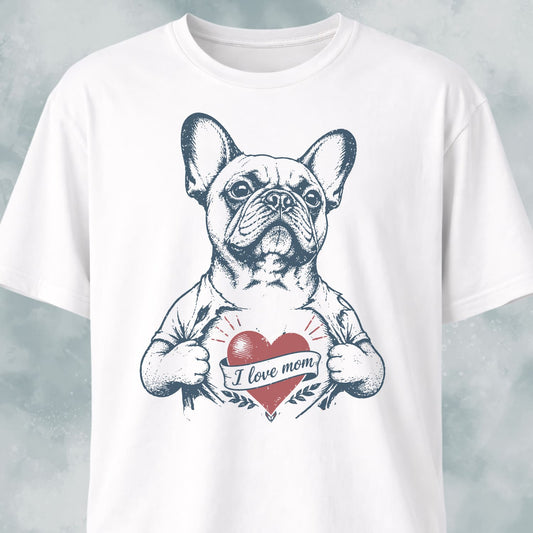 I Love Mom French Bulldog T-Shirt
