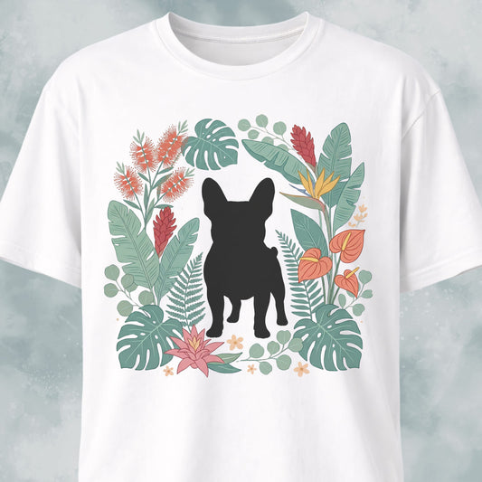 Botanical Frenchie Silhouette T-Shirt