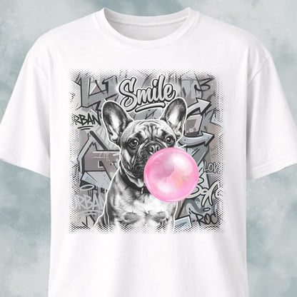 Pink Bubble Gum Cream Frenchie T-Shirt