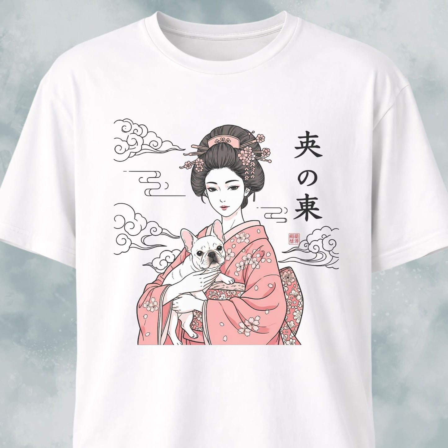 Geisha With A Frenchie T-Shirt