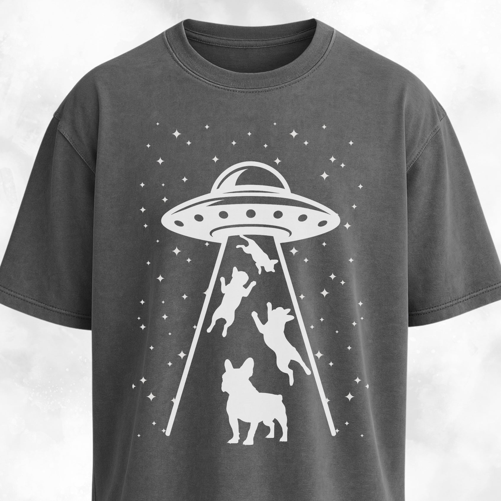 French Bulldog UFO Abduction T-Shirt