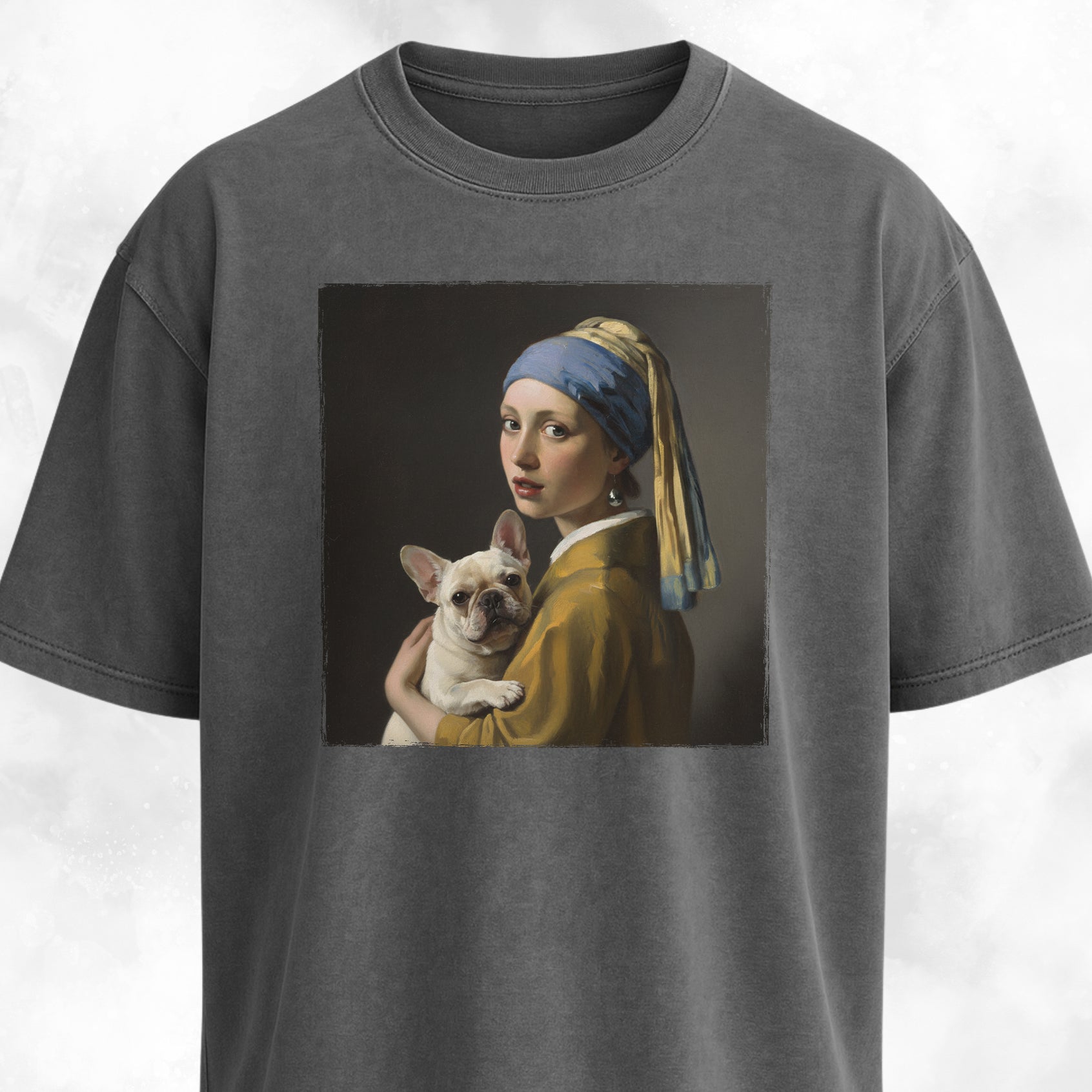 Girl With A Pearl Earring Frenchie Edition T-Shirt