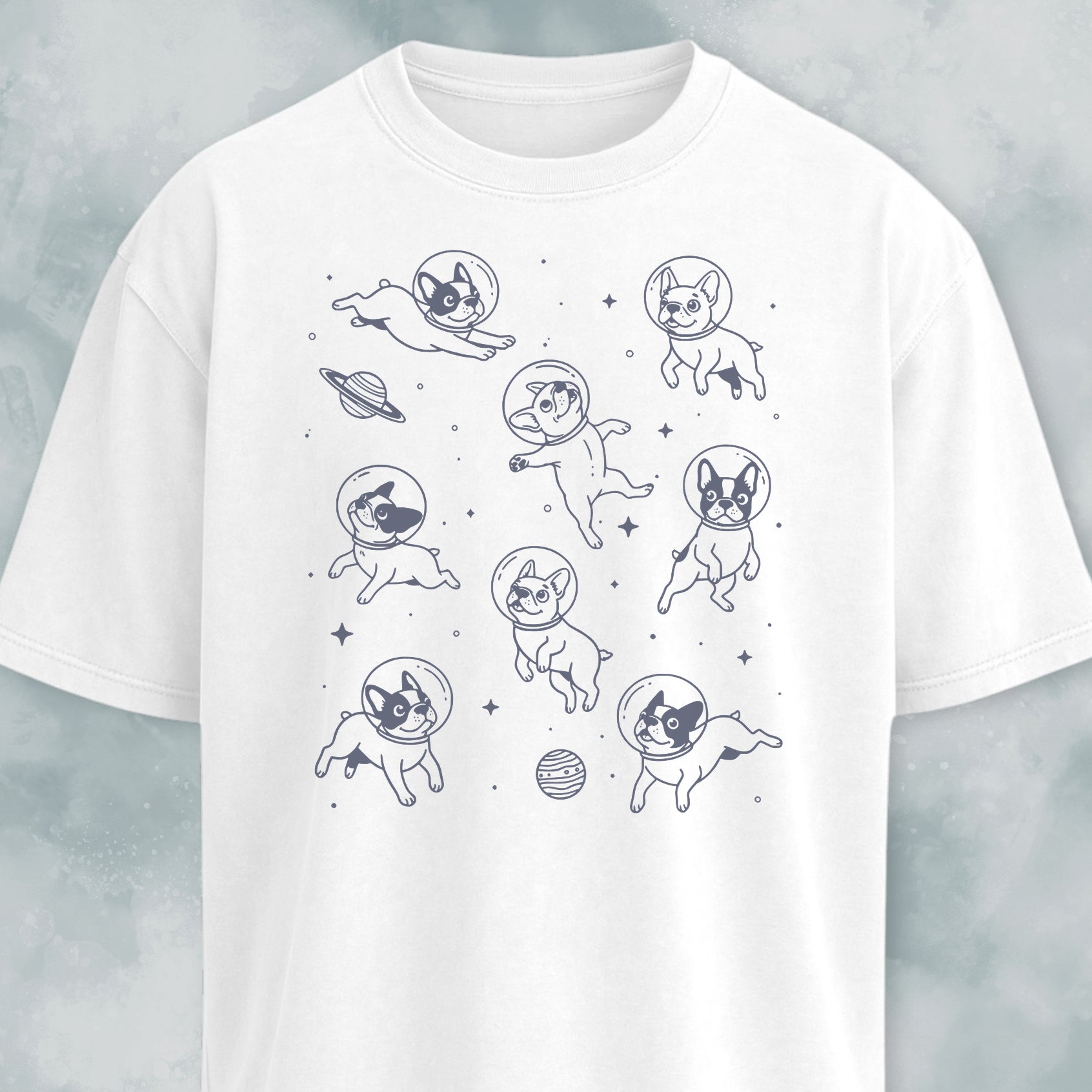 French Bulldogs In Outer Space T-Shirt