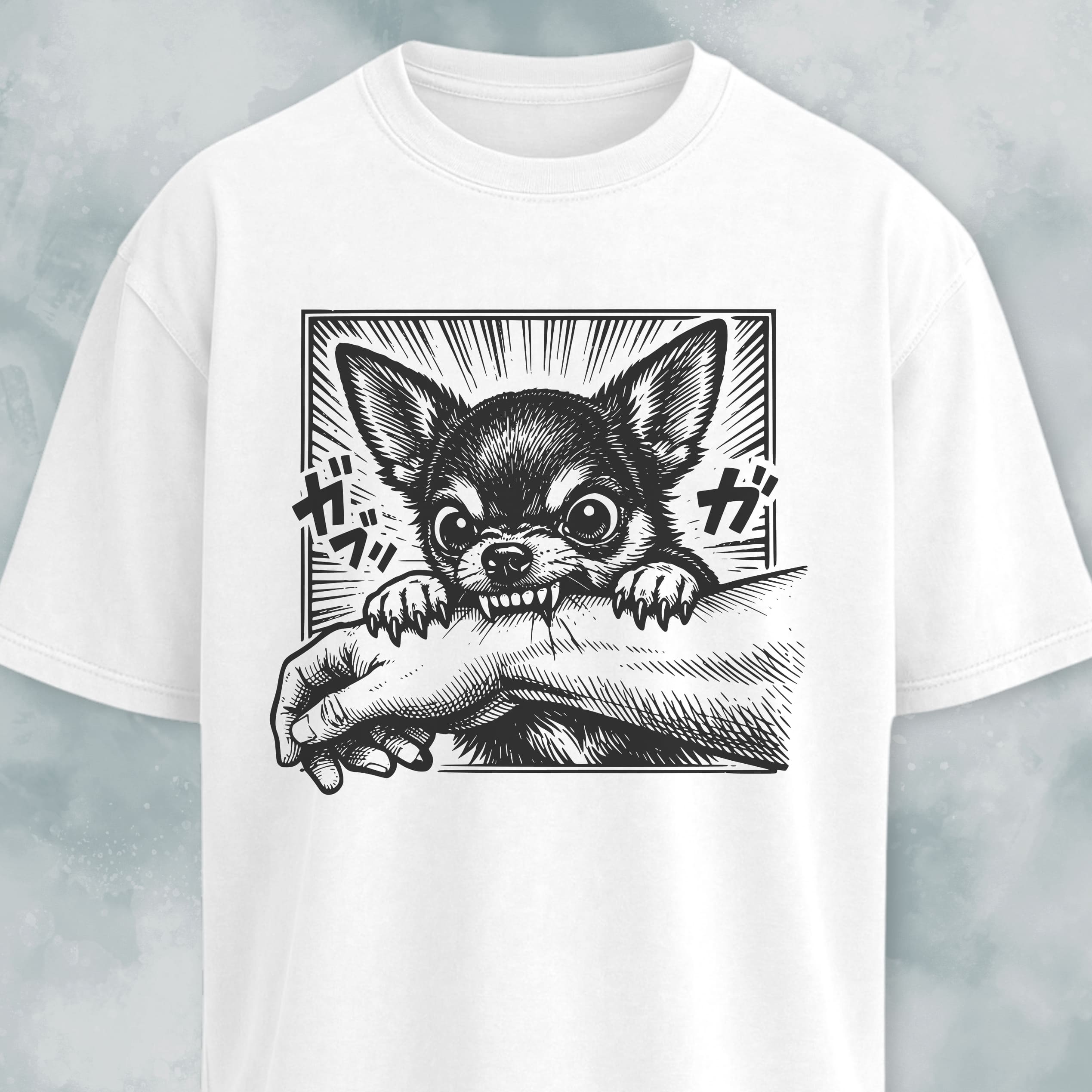 Manga Chihuahua Biting An Arm T-Shirt