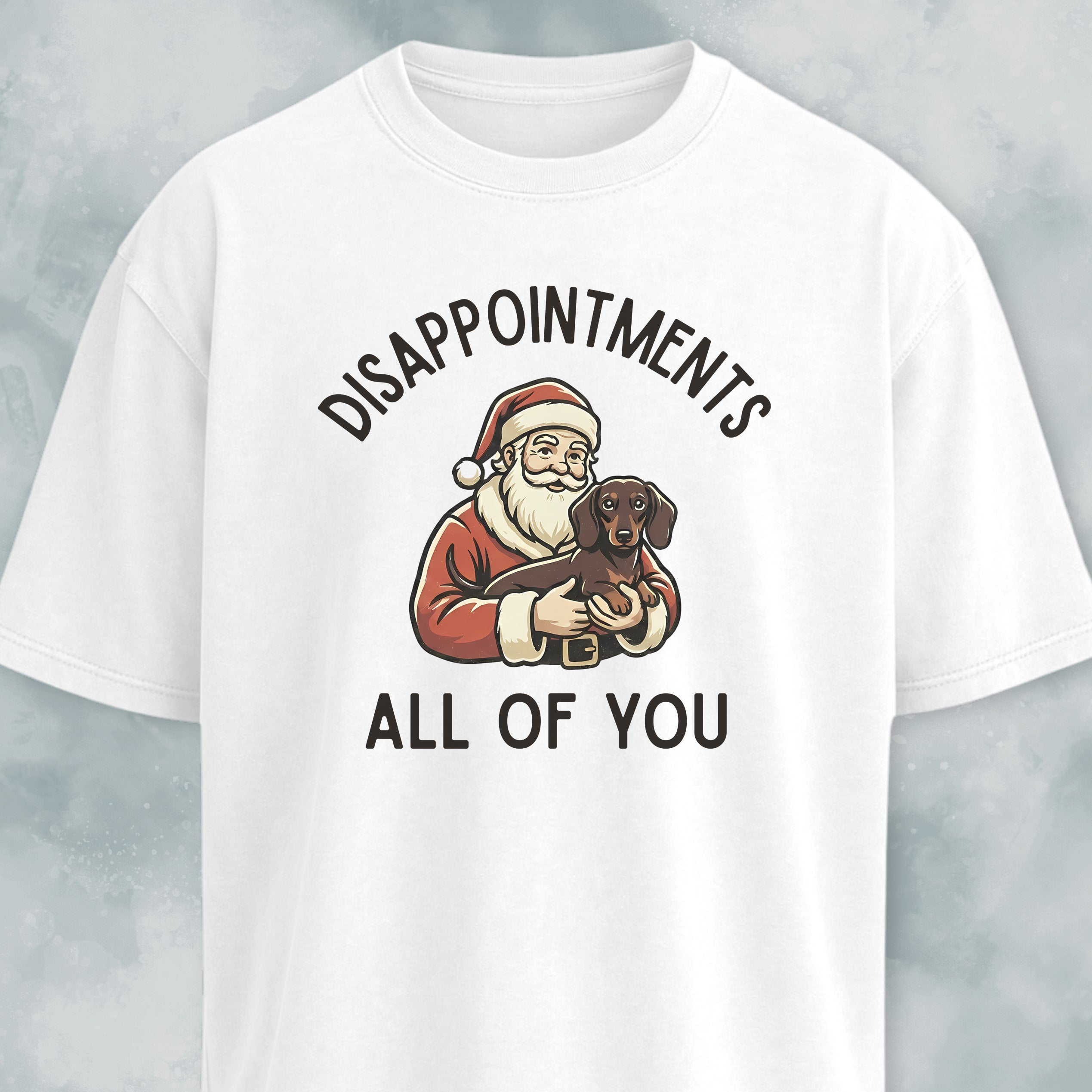 Disappointed Santa With Dachshund T-Shirt