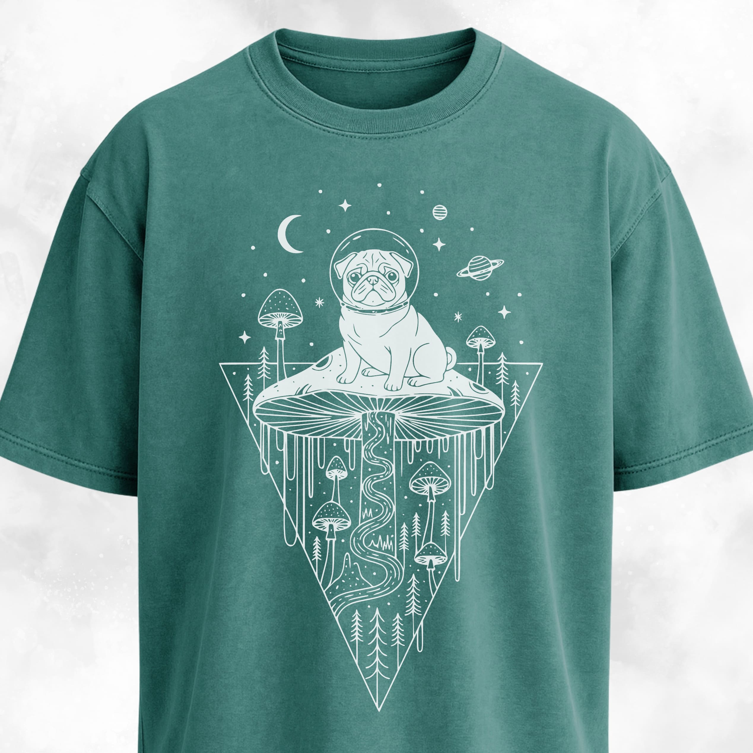 Pug Mushroom Hallucinations T-Shirt