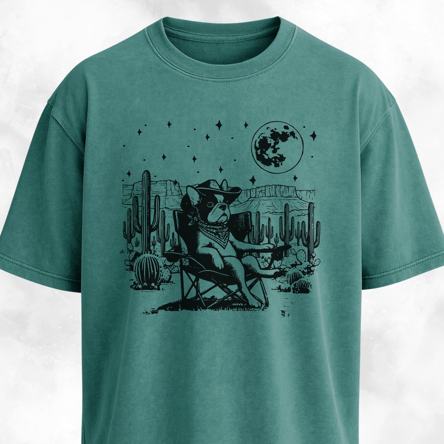 Cowboy French Bulldog In The Desert T-Shirt