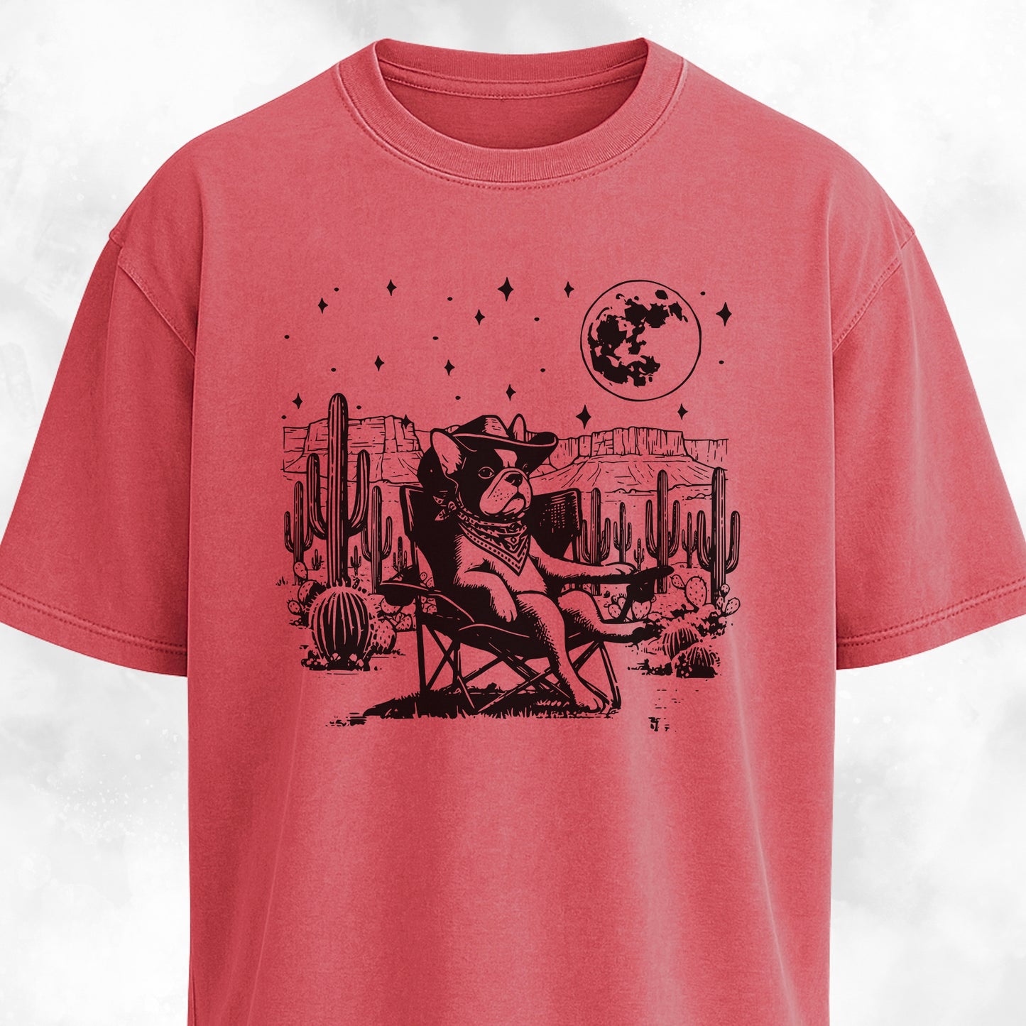 Cowboy French Bulldog In The Desert T-Shirt
