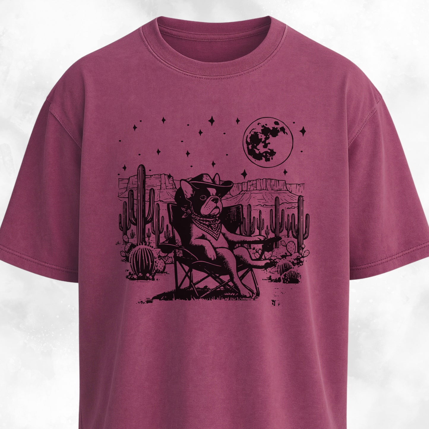 Cowboy French Bulldog In The Desert T-Shirt