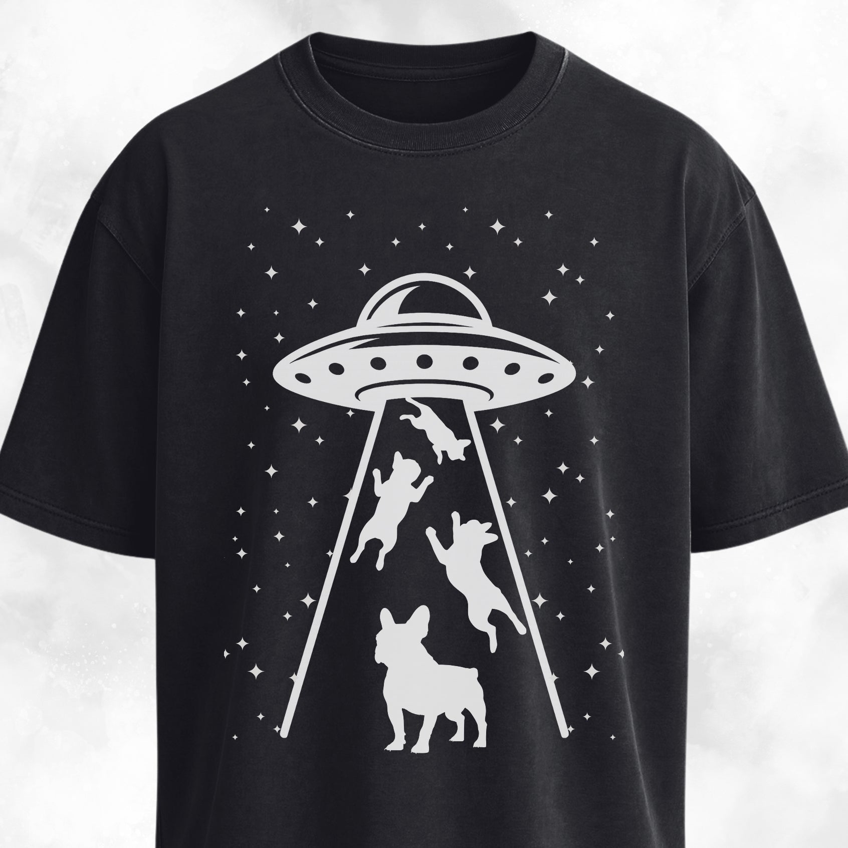 French Bulldog UFO Abduction T-Shirt