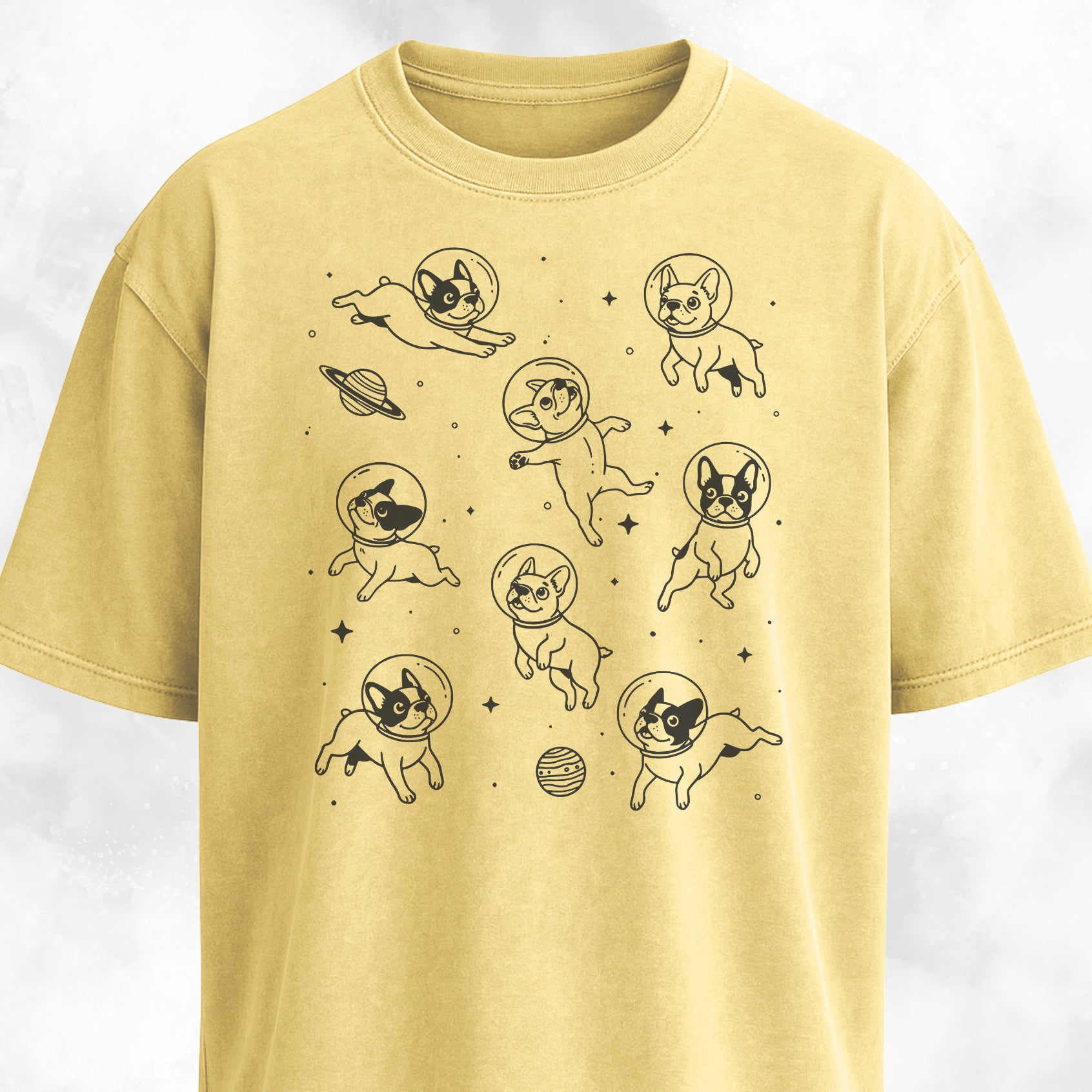 French Bulldogs In Outer Space T-Shirt