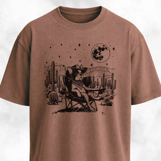 Cowboy French Bulldog In The Desert T-Shirt